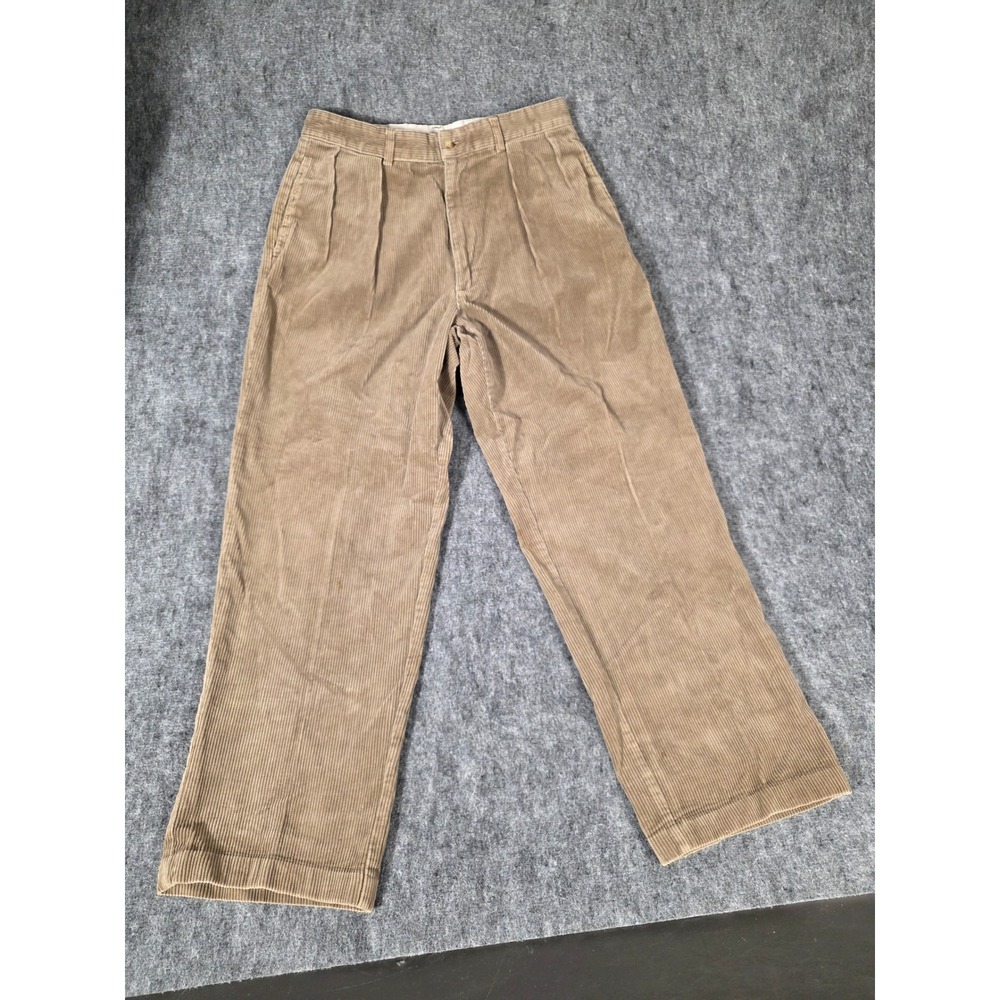 Polo Golf Mens 32x30 Pleated Tan Corduroy Pants Classic Fit Ralph Lauren 5455